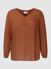 KAFFE Curve Blouse met V-hals, model 'AMI' Hazelnootbruin