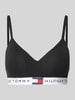 TOMMY HILFIGER Biustonosz typu bralette z elastycznym pasem z logo model ‘TH Heritage’ Czarny