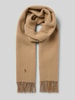 Polo Ralph Lauren Sjaal van wol met logostitching en franjes Camel