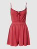 REVIEW Playsuit mit Smok-Details Bordeaux Rot