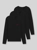 HUGO Regular Fit Langarmshirt aus reiner Baumwolle im 3er-Pack Black