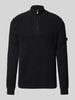 JOOP! Jeans Strickpullover mit Troyer-Kragen Black