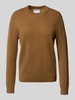 Jake*s Casual Gebreide pullover van kasjmier met ronde hals Lichtbruin