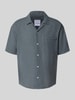 Only & Sons Relaxed Fit Freizeithemd aus Baumwoll-Leinen-Mix Modell 'CAIDEN' Petrol