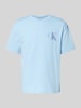 Calvin Klein Jeans T-shirt met labelprint en ronde hals Lichtblauw