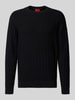 HUGO Pullover mit strukturierter Strickoptik Modell 'Simond' Black
