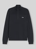 BOSS Green Regular Fit Pullover mit Schurwoll-Anteil Modell 'KN_Momentum-X QZ' Dunkelblau