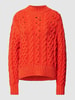 Esprit Strickpullover mit Zopfmuster Orange