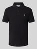 REVIEW Regular Fit Poloshirt mit Label-Stitching Black