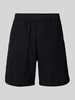 REVIEW Regular fit korte broek met elastische band Zwart