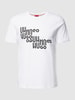 HUGO T-shirt met labelprint met statement, model 'Davalon' Wit