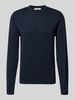 SELECTED HOMME Regular fit gebreide pullover van puur katoen, model 'RAVI' Donkerblauw