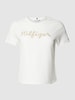 Tommy Hilfiger Curve PLUS SIZE T-shirt met labeldetails Ecru