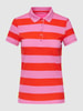 Montego Poloshirt met streepmotief Rood