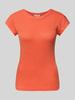 Marc O'Polo Slim Fit T-Shirt aus reiner Baumwolle mit geripptem Rundhalsausschnitt Orange