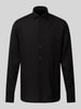 OLYMP SIGNATURE SLIM FIT Slim Fit Leinenhemd mit Kentkragen Modell 'Sykia' Black