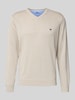 Fynch-Hatton Strickpullover mit Logo-Detail Offwhite