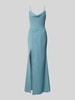 Luxuar Abendkleid mit Wasserfall-Ausschnitt Ocean