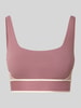 Fabletics biustonosz sport o kroju slim fit z detal z logo Brudnoróżowy