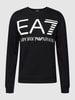 EA7 Emporio Armani Sweatshirt aus Baumwolle mit Label-Detail Schwarz