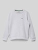 Lacoste Sweatshirt mit Label-Stitching Mittelgrau Melange