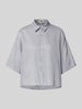 Drykorn Relaxed fit linnen blouse met extra brede schouders Lichtblauw