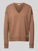 LIU JO SPORT Oversized Strickpullover mit gerippten Abschlüssen Cognac