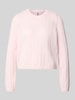 PIECES Regular fit pullover met geribde mouwboordjes model 'ADA' Roze