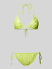 Review Bikini-Set mit seitlicher Schnürung Neon Gelb