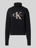 Calvin Klein Jeans Gebreide coltrui, model 'CHENILLE' Zwart