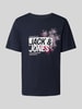 Jack & Jones T-Shirt mit Label-Print Modell 'JAXON' Marine