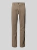 BOSS Orange Slim fit chino met steekzakken opzij Beige