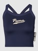 PUMA PERFORMANCE Korte top met labelapplicatie Donkerblauw