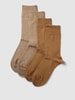 camano Socken mit Label-Print im 4er-Pack Beige