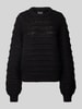 Pieces Regular fit gebreide pullover met structuurmotief, model 'JAYDA' Zwart