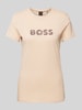 BOSS Orange T-shirt z nadrukiem z logo Beżowy