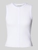 Tom Tailor Denim Slim Fit Tank Top mit angedeuteter Knopfleiste Weiss