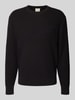 CK Calvin Klein Relaxed fit pullover in gebreide look, model 'Texture' Zwart