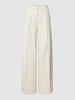 Cambio Wide Leg Leinenhose mit Bundfalten Modell 'MIRA' Sand