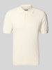 MCNEAL Regular fit gebreide polo met knoopsluiting Ecru