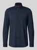 HUGO Koszula biznesowa o kroju slim fit z kołnierzykiem typu kent model 'KENNO' Granatowy