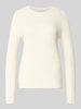 Christian Berg Woman Slim gebreide pullover met kabelpatroon Offwhite