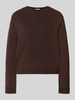 Tom Tailor Regular Fit Pullover aus reiner Baumwolle Dunkelbraun