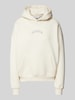 Review Hoodie mit Label-Print Offwhite