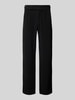 EIGHTYFIVE Straight Leg Bundfaltenhose mit Reißverschlusstaschen Black