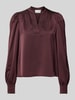 Neo Noir Regular Fit Bluse mit V-Ausschnitt Modell 'Rosslyn' Bordeaux