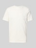 Blend T-Shirt mit geripptem Rundhalsausschnitt Weiss