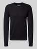 Casual Friday Gebreide pullover met ronde hals, model 'OSVALD' Donkerblauw