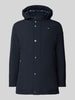 Blauer Usa Donsjack met capuchon, model 'CHESTER' Marineblauw