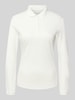 Christian Berg Woman Longsleeve met polokraag en knoopsluiting Offwhite